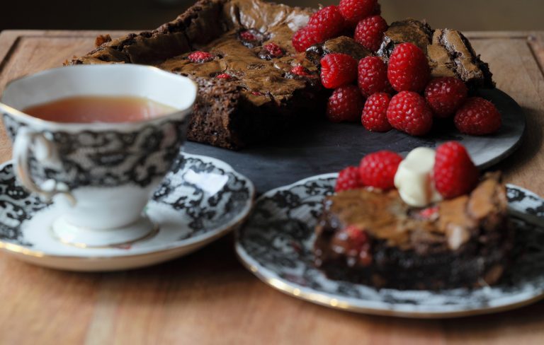 GEOFF’S Ultimate Chocolate Brownies with Raspberries…