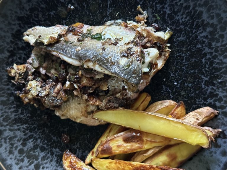 GEOFF’s Pan Seared Coorong Mullet with Herb, Anchovy & Caper Stuffing…